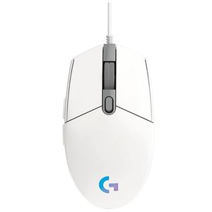 Mouse Gamer Logitech Óptico G203 LightSync, Alámbrico, USB, Blanco